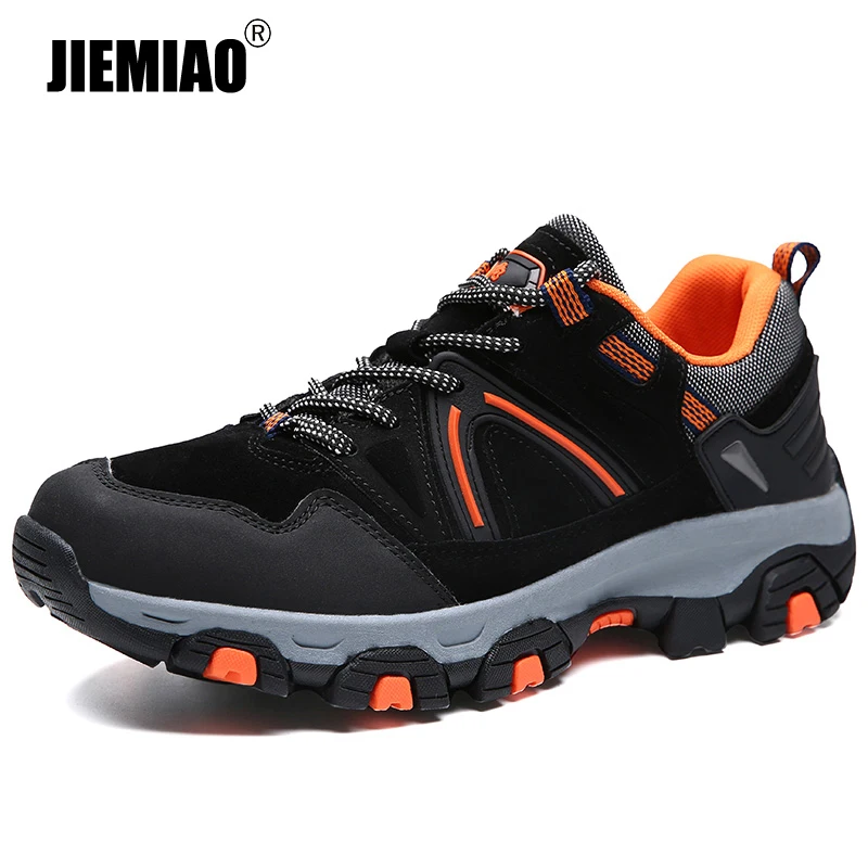 

JIEMIAO Men Trekking Hiking Shoes Outdoor Climbing Mens Sport Shoes Tactical Hunting Mountain Boots Non-slip Mountain Sneakers