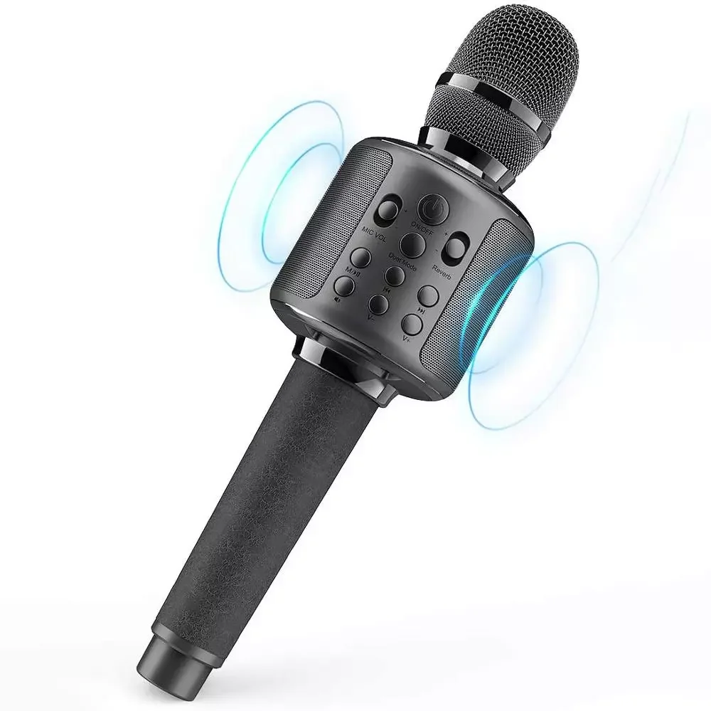 Karaoke Microphone Wireless Singing Machine with Bluetooth Speaker for Cell Phone/PC, Portable Handheld Mic Speaker
Karaoke Microphone Wireless Singing Machine with Bluetooth Speaker for Cell Phone/PC, Portable Handheld Mic Speaker