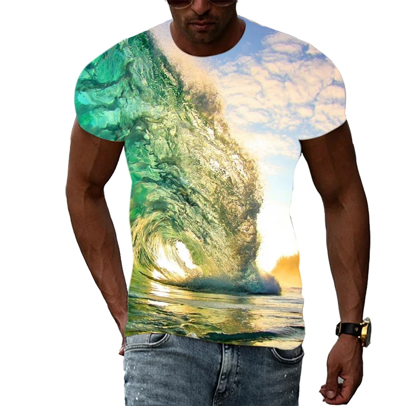 Summer Fashion Print Men's Plus Size T Shirt Casual Taste Personality Coastal Landscape Graphic 3D Hip Hop Short Sleeve T Shirt 
Summer Fashion Print Men's Plus Size T Shirt Casual Taste Personality Coastal Landscape Graphic 3D Hip Hop Short Sleeve T Shirt