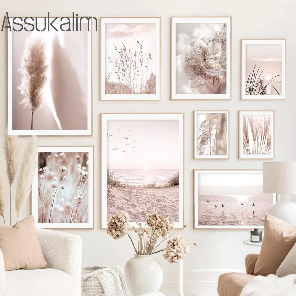 Pink Landscape Wall Poster Reed Pampas Grass Painting Pictures Nordic Art Posters Beach Wall Pictures Living Room Decoration
Pink Landscape Wall Poster Reed Pampas Grass Painting Pictures Nordic Art Posters Beach Wall Pictures Living Room Decoration