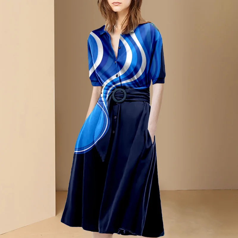 Summer Dresses Woman 2022 Robe Fashion Office Ladies OL Work Belt Tunic Shirt Dress Female Patchwork A-LINE Long Party Vestidos
Summer Dresses Woman 2022 Robe Fashion Office Ladies OL Work Belt Tunic Shirt Dress Female Patchwork A-LINE Long Party Vestidos