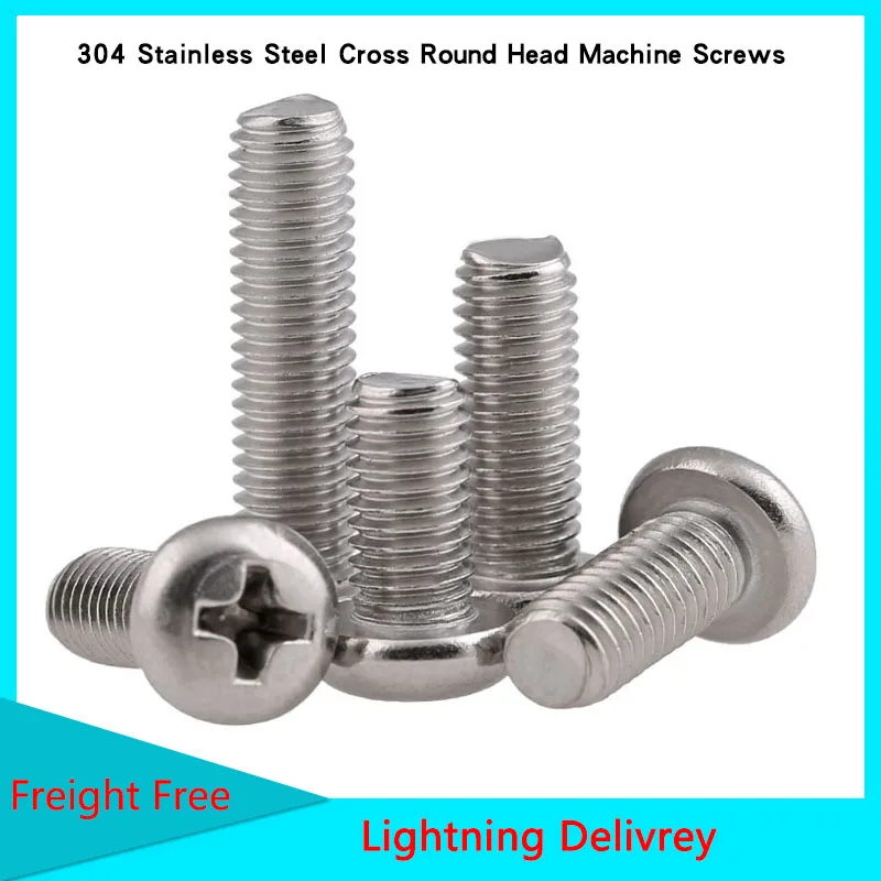 304 Stainless Steel Cross Round Head Machine Screws Philips Pan Head Bolt PM GB818 M4 M5 M6 10PCS
304 Stainless Steel Cross Round Head Machine Screws Philips Pan Head Bolt PM GB818 M4 M5 M6 10PCS