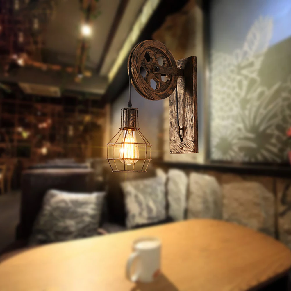 Sconce Light Rustic E27 Restaurant Wall Lamp Lifting Pulley Home Suspension Pendant Cafe Indoor Lighting Retro Industrial
Sconce Light Rustic E27 Restaurant Wall Lamp Lifting Pulley Home Suspension Pendant Cafe Indoor Lighting Retro Industrial