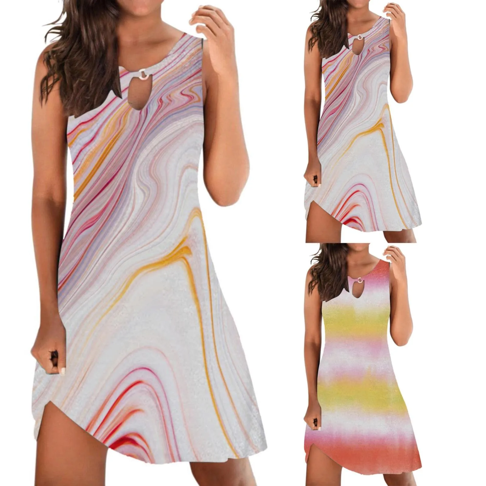 Платье-сарафан без рукавов, с принтом
Платье-сарафан без рукавов, с принтом