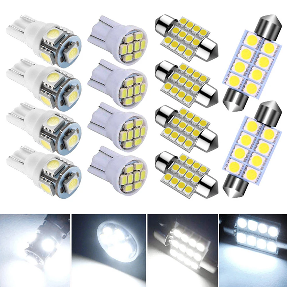 14pcs Combo LED Car Interior Inside Lights Dome Map Door License Plate Bulbs White 12V T10 8SMD 31mm 12SMD T10 5SMD 42mm 8SMD
14pcs Combo LED Car Interior Inside Lights Dome Map Door License Plate Bulbs White 12V T10 8SMD 31mm 12SMD T10 5SMD 42mm 8SMD