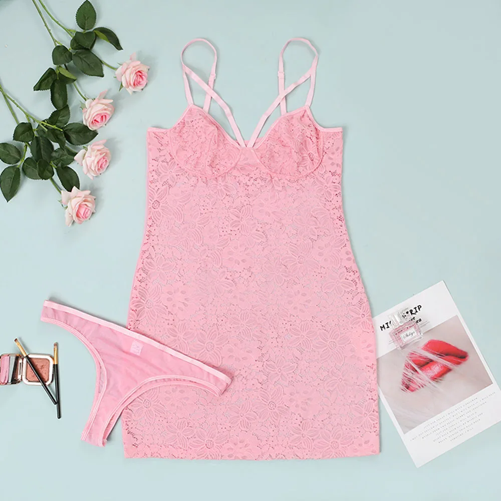 Sexy Women Lingerie Nightdress for Women Lace Lingerie Underwear Dress Embroidery Nightgown Dress With Thong
Sexy Women Lingerie Nightdress for Women Lace Lingerie Underwear Dress Embroidery Nightgown Dress With Thong