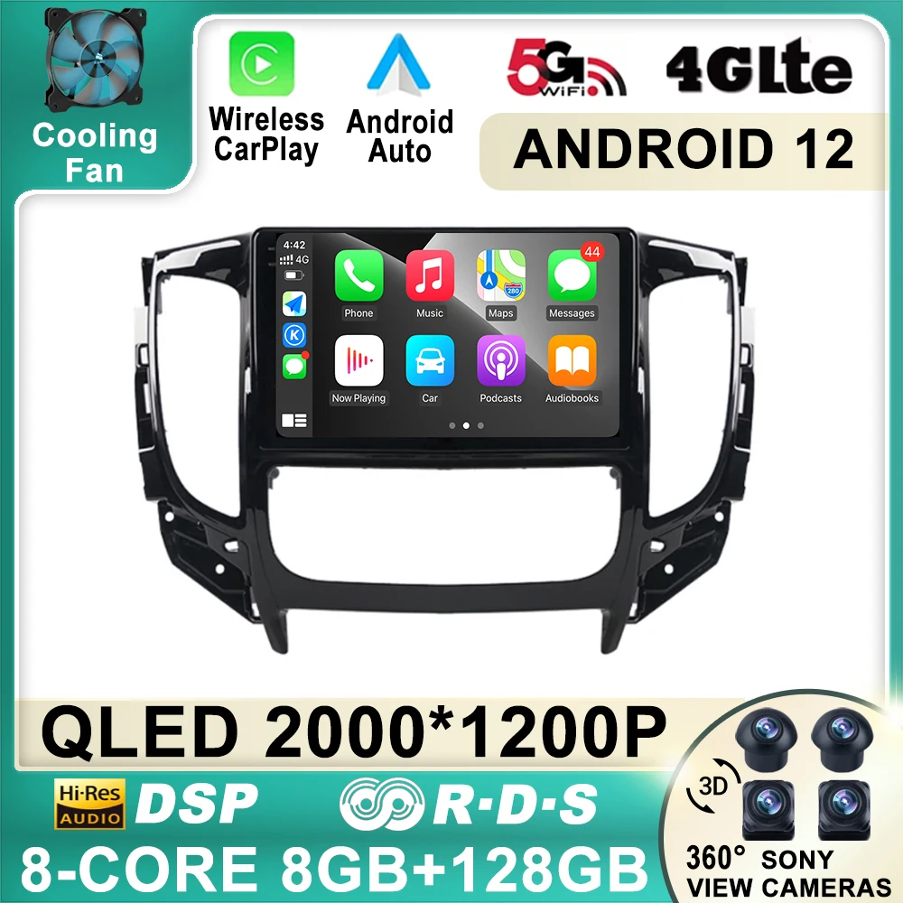 Android 12 для Mitsubishi Pajero Sport 3 L200 5 Triton 2015 2016 2017 2018 2019 Автомагнитола мультимедийный