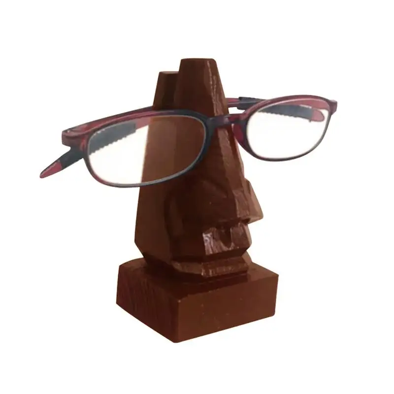 

Eyeglass Holder Wooden Carved Nose Shaped Spectacle Stand Handmade Sunglasses Frame Home Office School Desktop Sculpture