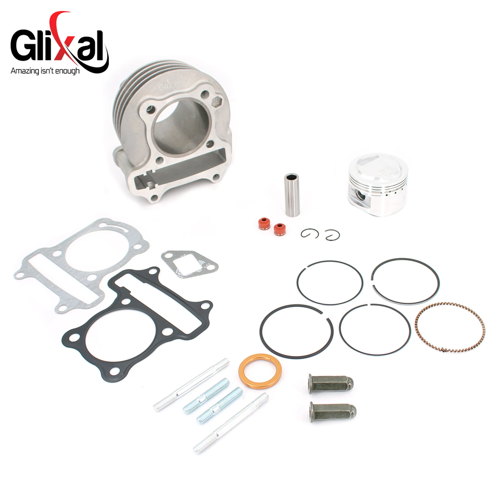 

Glixal GY6 105cc Chinese Scooter Engine 52mm Big Bore Cylinder kit with Piston Kit for 4T 139QMB 139QMA JONWAY ZNEN Roketa Moped