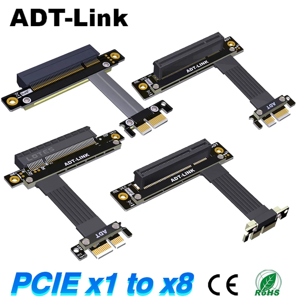 

PCI-E 1X 4X 8 16X To 1X Ribbon Extension Cable PCI Express PCIE Riser Card Converter Extender for Graphics Card GPU Mining Miner