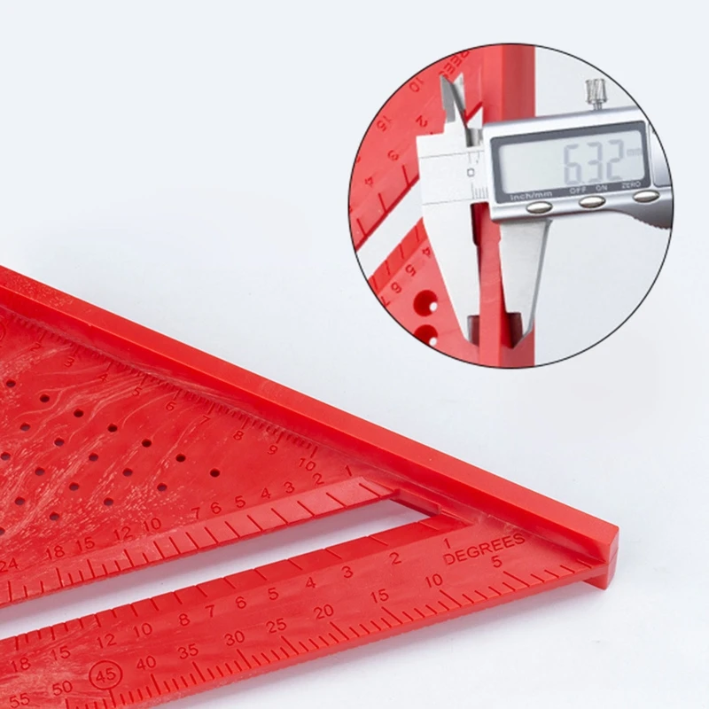 

Pressional Square Layout Tool Red Carpenter Square for Woodworking Workshop Rafter Square and Combination Square Tool