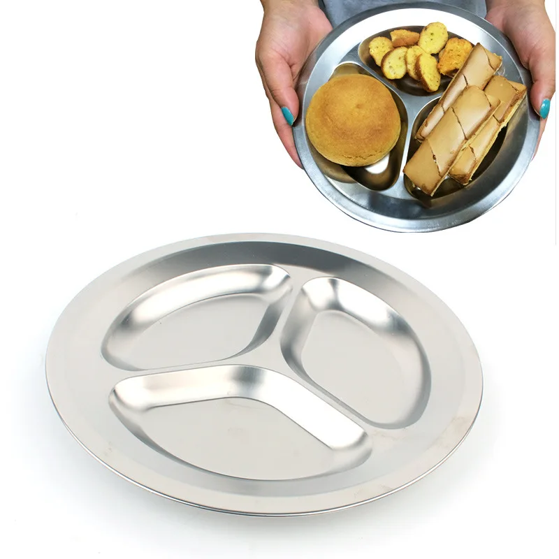Picnic 3-Grid round Plate Outdoor Barbecue Non-Magnetic 201 Stainless Steel Divided Lunch Box Fast Food Plate
Picnic 3-Grid round Plate Outdoor Barbecue Non-Magnetic 201 Stainless Steel Divided Lunch Box Fast Food Plate