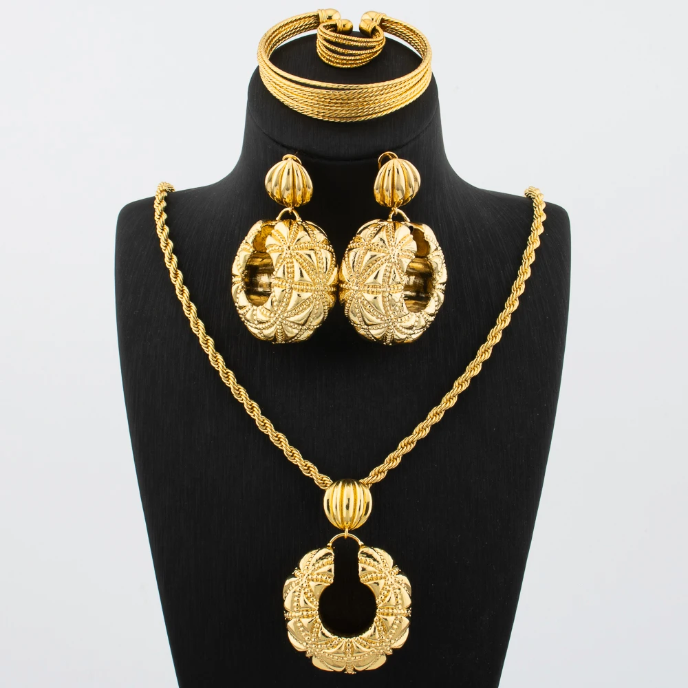 YM Dubai Jewelry Set for Women 60cm Necklace Gold Plated Copper Earrings Rracele Rings Gifts Sexy Party Queen Wedding Jewelry
YM Dubai Jewelry Set for Women 60cm Necklace Gold Plated Copper Earrings Rracele Rings Gifts Sexy Party Queen Wedding Jewelry