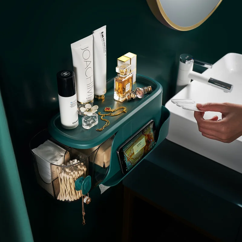 Bathroom Shelf Makeup Organizers Storage Box Cotton Swabs Remover Pad Jewelry Display Container Wall Mount Restroom Shampoo Rack
Bathroom Shelf Makeup Organizers Storage Box Cotton Swabs Remover Pad Jewelry Display Container Wall Mount Restroom Shampoo Rack