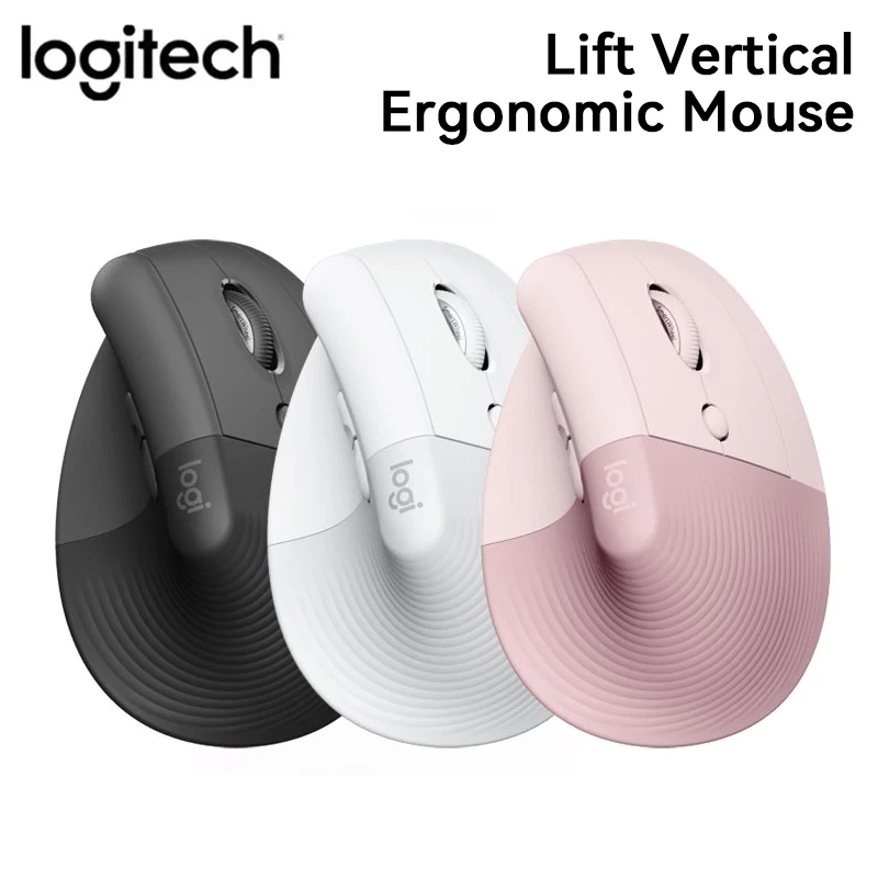 

Мышь Logitech Lift Вертикальная Эргономичная Беспроводная офисная с 6 кнопками и Bluetooth, игровая мышь 4000DPI для ноутбука/ПК/Mac/iPad