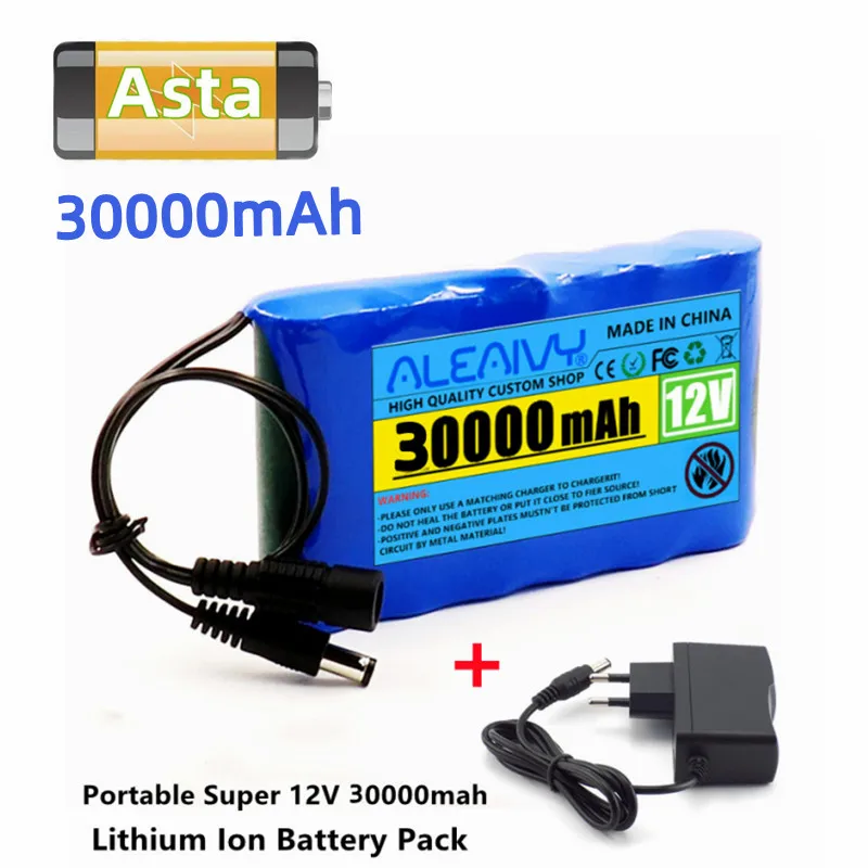 Rechargeable Battery 12V 30000mah Lithium Battery Pack Capacity DC 12.6V 30Ah CCTV Cam Monitor with Charger
Rechargeable Battery 12V 30000mah Lithium Battery Pack Capacity DC 12.6V 30Ah CCTV Cam Monitor with Charger