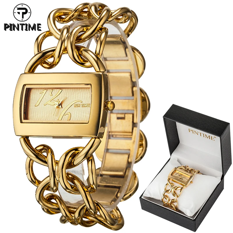 PINTIME Luxury Women Watches Square Rectangle Dial Quartz Wristwatch Ladies Full Gold Bracelet Steel Wristwatch Montre Femme
PINTIME Luxury Women Watches Square Rectangle Dial Quartz Wristwatch Ladies Full Gold Bracelet Steel Wristwatch Montre Femme