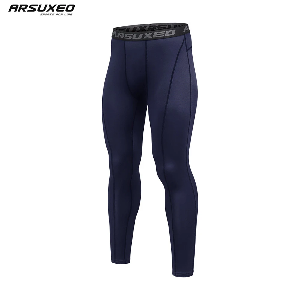 

ARSUXEO Men Sports Tights Running Leggings Gym Fitness Training Compression Pants Cycling Base Trousers Workout Jogging Tights