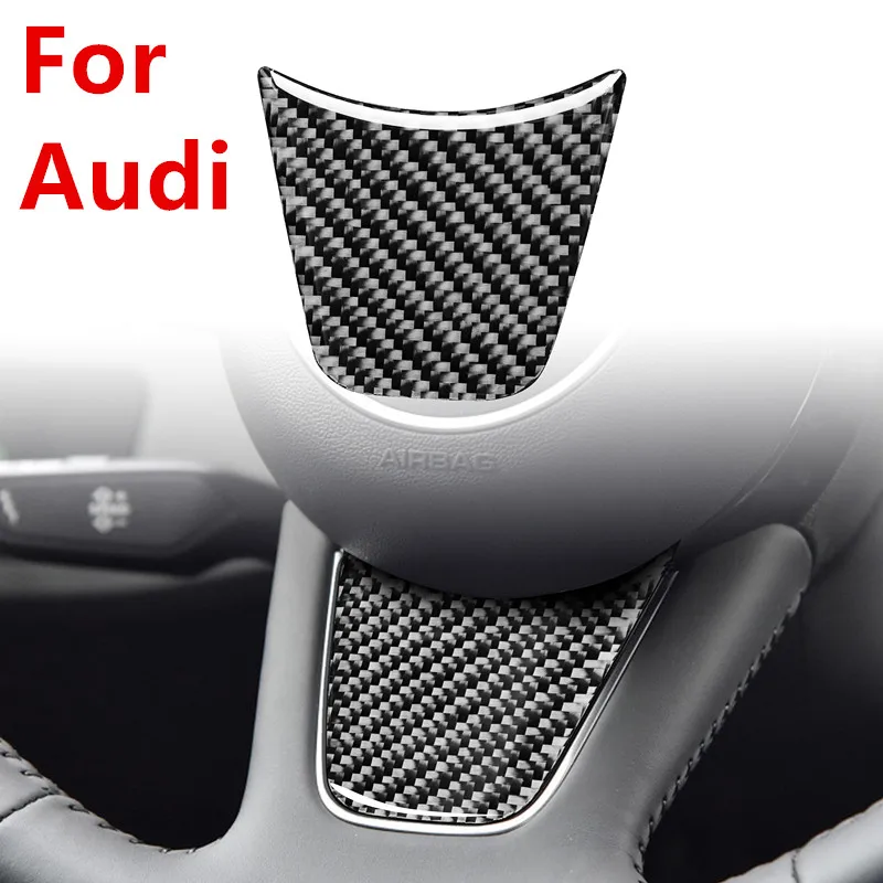 

For Audi A4 B9 2017-2020 Steering Wheel Panel Trim Sticker Carbon Fiber Trim Sticker Audi Interior Modification