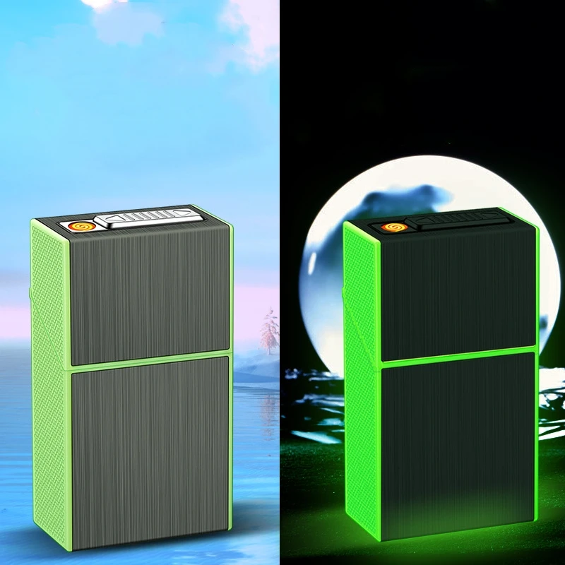 Creative Luminous Cigarette Box and Lighter USB Rechargeable Cigarette Lighter, Flameless and Windproof Metal Lighter
Creative Luminous Cigarette Box and Lighter USB Rechargeable Cigarette Lighter, Flameless and Windproof Metal Lighter