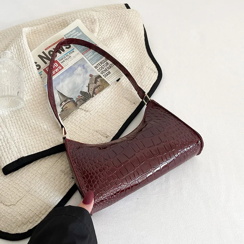 

Модная сумка на плечо для женщин, повседневные дамские сумочки с верхними ручками в стиле ретро, однотонные сумочки из искусственной кожи на цепочке, простые маленькие квадратные сумки для подмышек