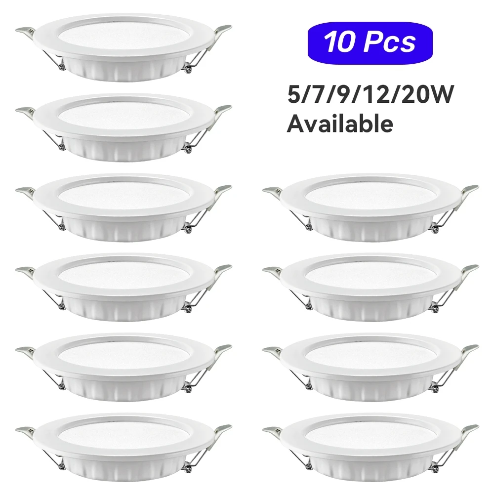 10PCS LED Downlight Recessed Ceiling Lamp 5W 7W 9W 12W 20W AC220V Cold White Spotlight LED Lights for Kitchen Living Room
10PCS LED Downlight Recessed Ceiling Lamp 5W 7W 9W 12W 20W AC220V Cold White Spotlight LED Lights for Kitchen Living Room