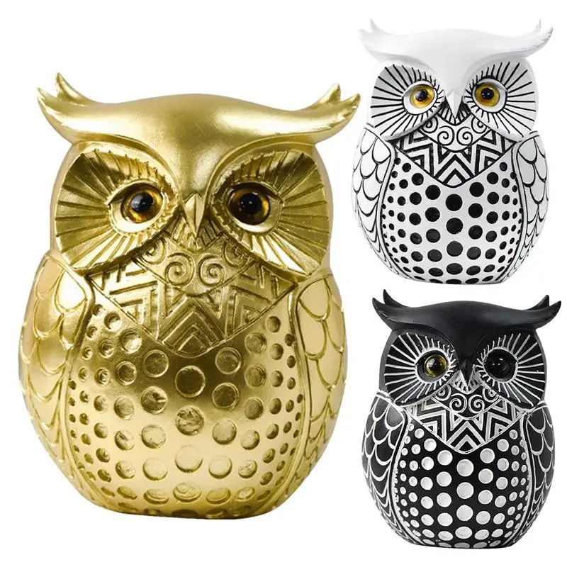 

Resin Owl Decor Nordics Resin Wise Owl Figurines Animal Statue Sculpture Crafts Owl Statue Living Room Decoration For Table