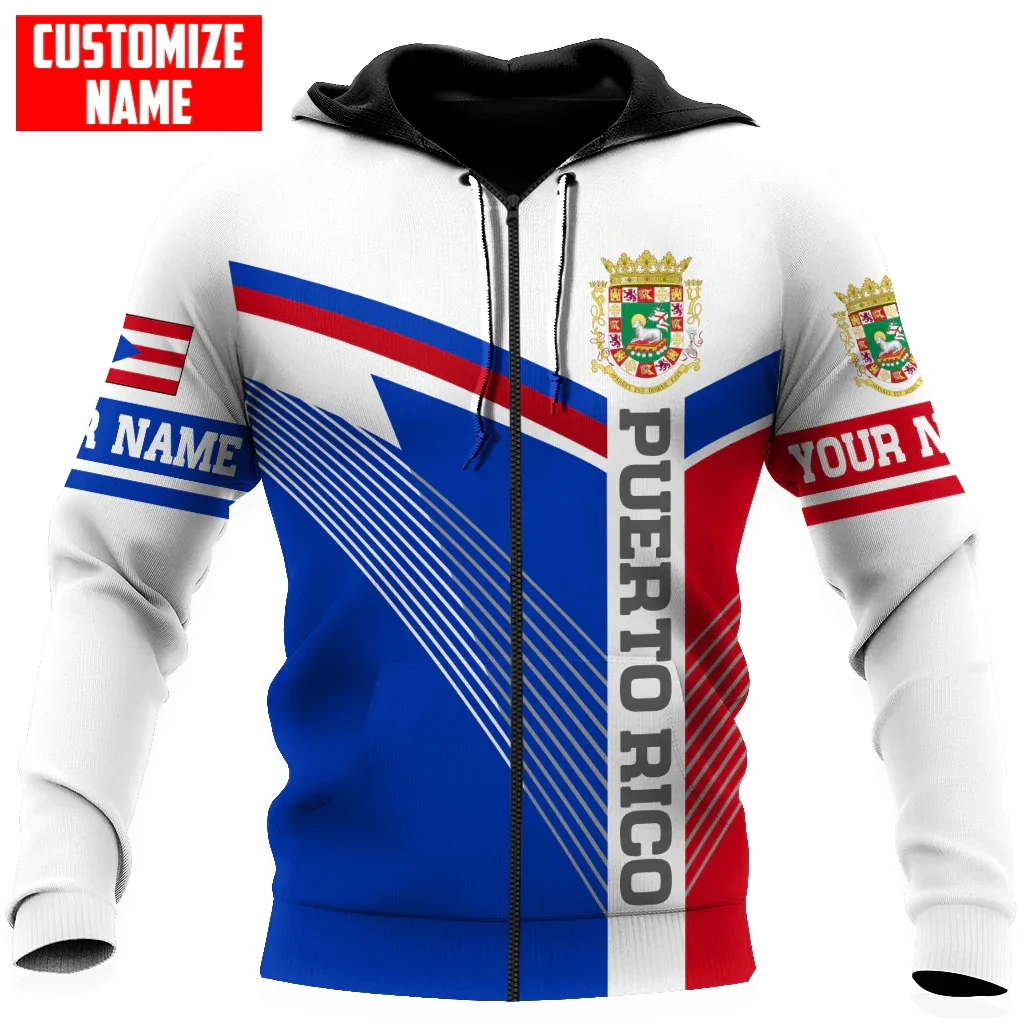 

PLstar Cosmos Customize Name Puerto Rico 3D All Over Printed Mens Hoodie Unisex Casual jacket zip hoodies sudadera hombre MT-58