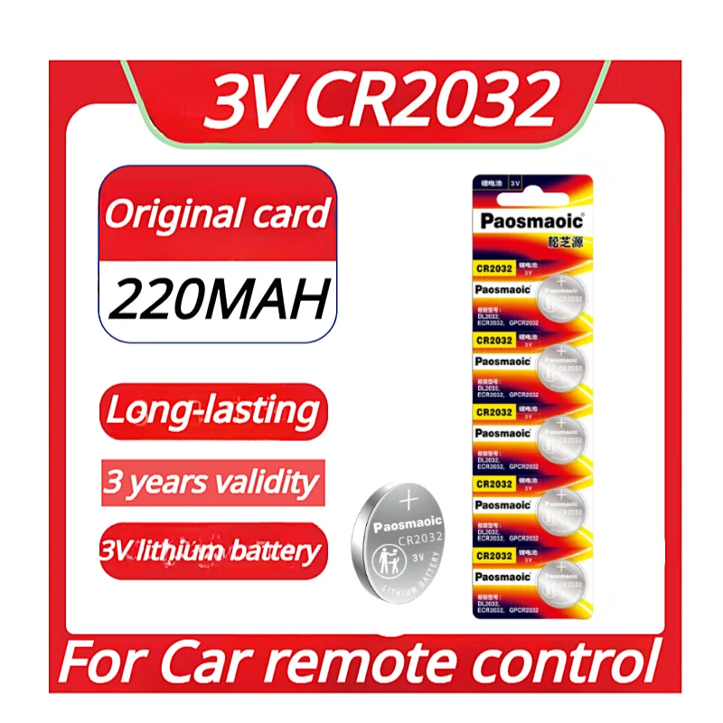 

5/10pcs CR2032 100% original cr 2032 3v lithium Button Cell Specialized car remote control Li-ion battery, watch batteries