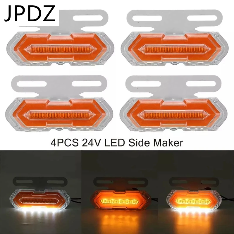 4Pcs 24V LED Car Truck Side Marker Light Car External Lights Square Warning Tail Light Signal Lamps Trailer Lorry
4Pcs 24V LED Car Truck Side Marker Light Car External Lights Square Warning Tail Light Signal Lamps Trailer Lorry