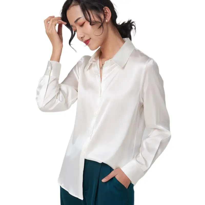 19mm Real Silk Long Sleeves Shirts Women Pure Natural 100% Charmeuse Silk Chinese Tops High Quality Elegant Glossy Ladies Blouse
19mm Real Silk Long Sleeves Shirts Women Pure Natural 100% Charmeuse Silk Chinese Tops High Quality Elegant Glossy Ladies Blouse