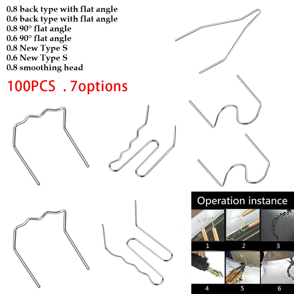 100PCS 0.6/0.8mm Hot Stapler Welding Nail Stainless Steel For Car Bumper Plastic Welder Repair Kit Soldering Tools
100PCS 0.6/0.8mm Hot Stapler Welding Nail Stainless Steel For Car Bumper Plastic Welder Repair Kit Soldering Tools