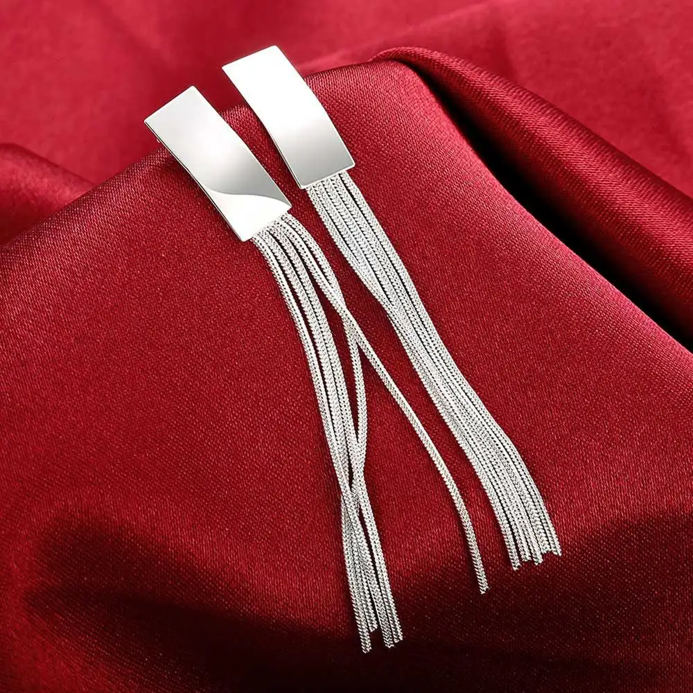 925 Sterling Silver Earrings temperament Women Creativity tassel Ear studs Christmas Gifts Street all-match Jewelry
925 Sterling Silver Earrings temperament Women Creativity tassel Ear studs Christmas Gifts Street all-match Jewelry