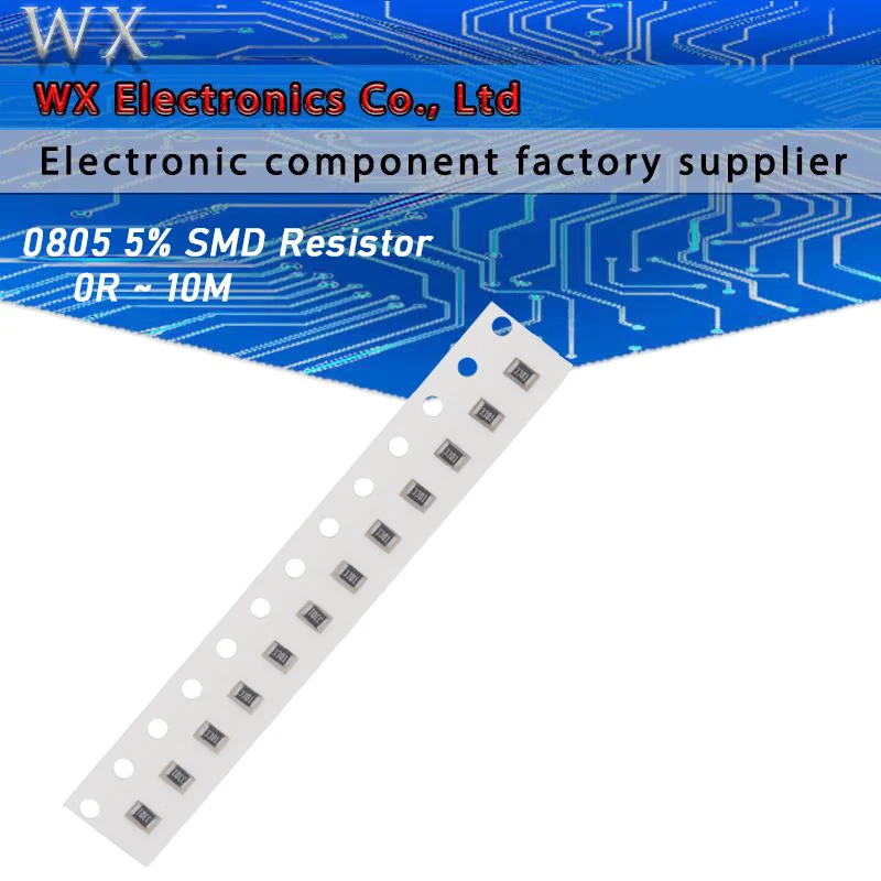 

100 шт. SMD Резистор 0805 5% 0R ~ 10M 0 10R 100R 220R 330R 470R 1K 4,7 K 10K 47K 100K 0 10 100 330 470 Ом чиповый резистор