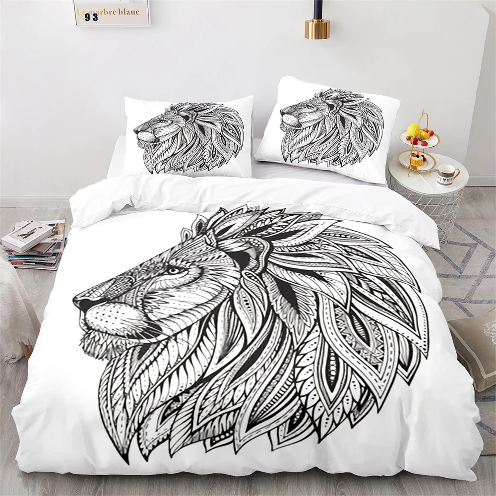 Lion Duvet Cover Set 3D Print Black White Wild Animal King Size for Adult Bedding Set Polyester Comforter Cover with Pillowcase
Lion Duvet Cover Set 3D Print Black White Wild Animal King Size for Adult Bedding Set Polyester Comforter Cover with Pillowcase