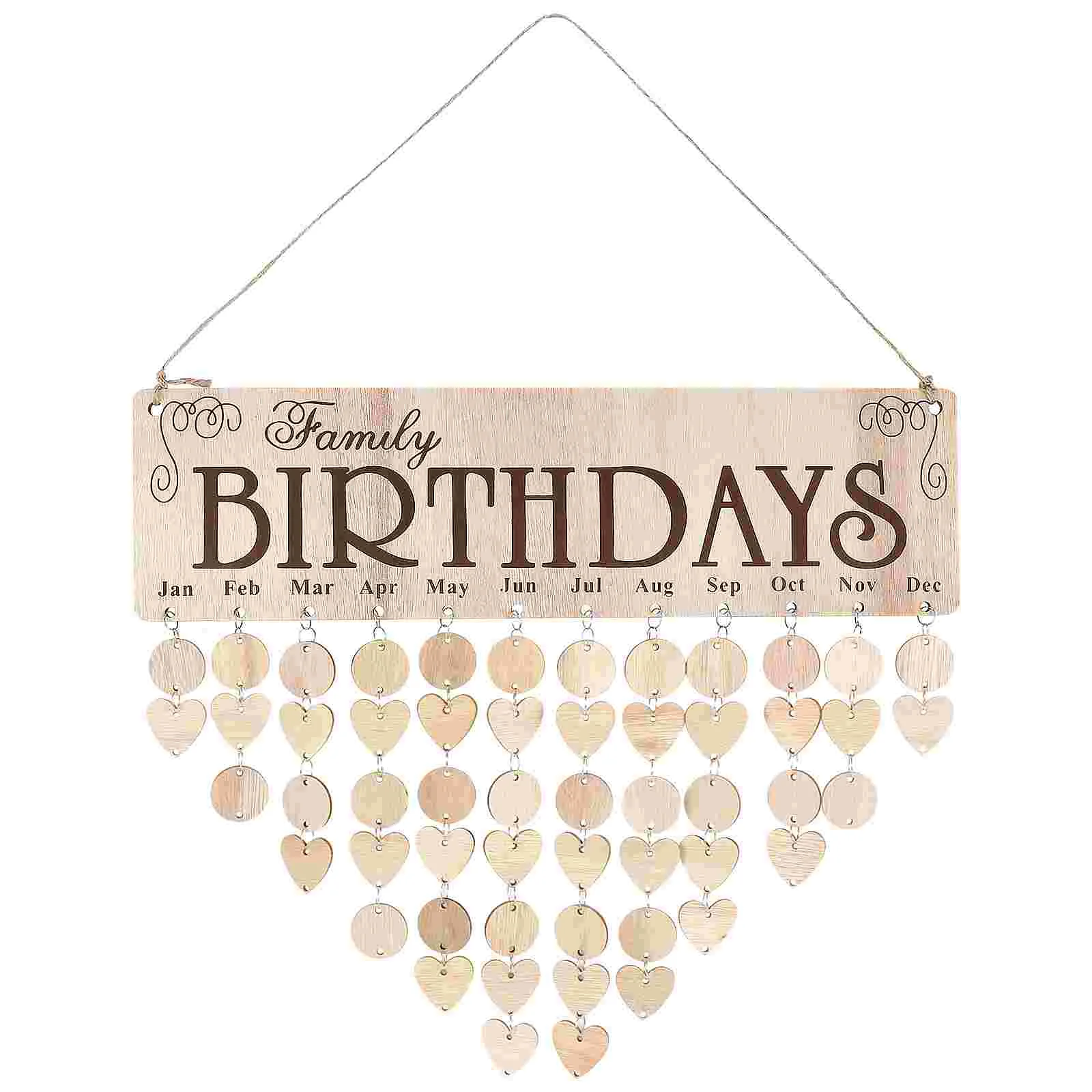 STOBOK 1 Set DIY Wooden Birthday Reminder Sign Board Wall Hanging Calendar Plaque for Home
STOBOK 1 Set DIY Wooden Birthday Reminder Sign Board Wall Hanging Calendar Plaque for Home