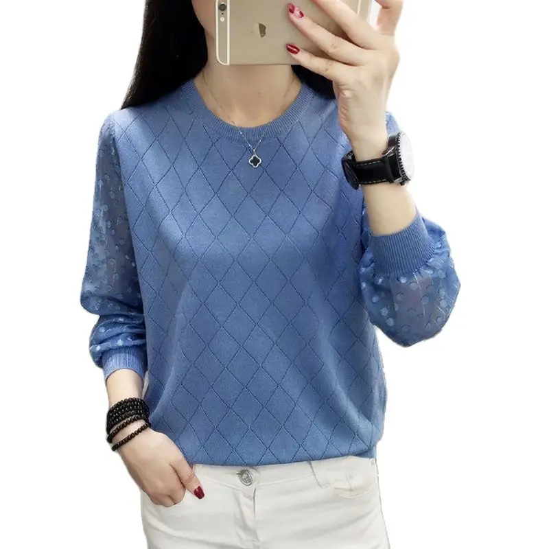 2022 Spring/Summer New Thin Sweater Large Women's Sweater Chiffon Long Sleeve Stitching Fat MM Loose Thin Bottom Top S-4XL
2022 Spring/Summer New Thin Sweater Large Women's Sweater Chiffon Long Sleeve Stitching Fat MM Loose Thin Bottom Top S-4XL