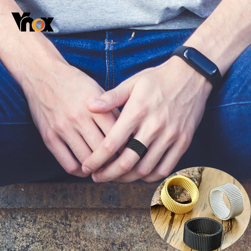 Vnox High Quality Mesh Stainless Steel Ring for Men Women Simple Hollow Male Wedding Band Retro Punk Gothic Unisex Jewelry
Vnox High Quality Mesh Stainless Steel Ring for Men Women Simple Hollow Male Wedding Band Retro Punk Gothic Unisex Jewelry