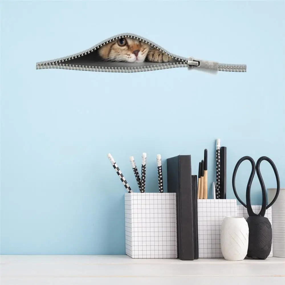Funny Wall Decals Cute Cat In The Zipper Creative Wall Art Decals Home Decoration Stickers Patches Toilet Stickers Waterproof
Funny Wall Decals Cute Cat In The Zipper Creative Wall Art Decals Home Decoration Stickers Patches Toilet Stickers Waterproof