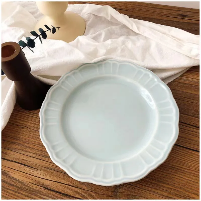 Japanese Lace Solid Color Ceramic Plates Creative Simple Western Food Flat Plate Thick Dessert Decorative Tableware посуда
Japanese Lace Solid Color Ceramic Plates Creative Simple Western Food Flat Plate Thick Dessert Decorative Tableware посуда