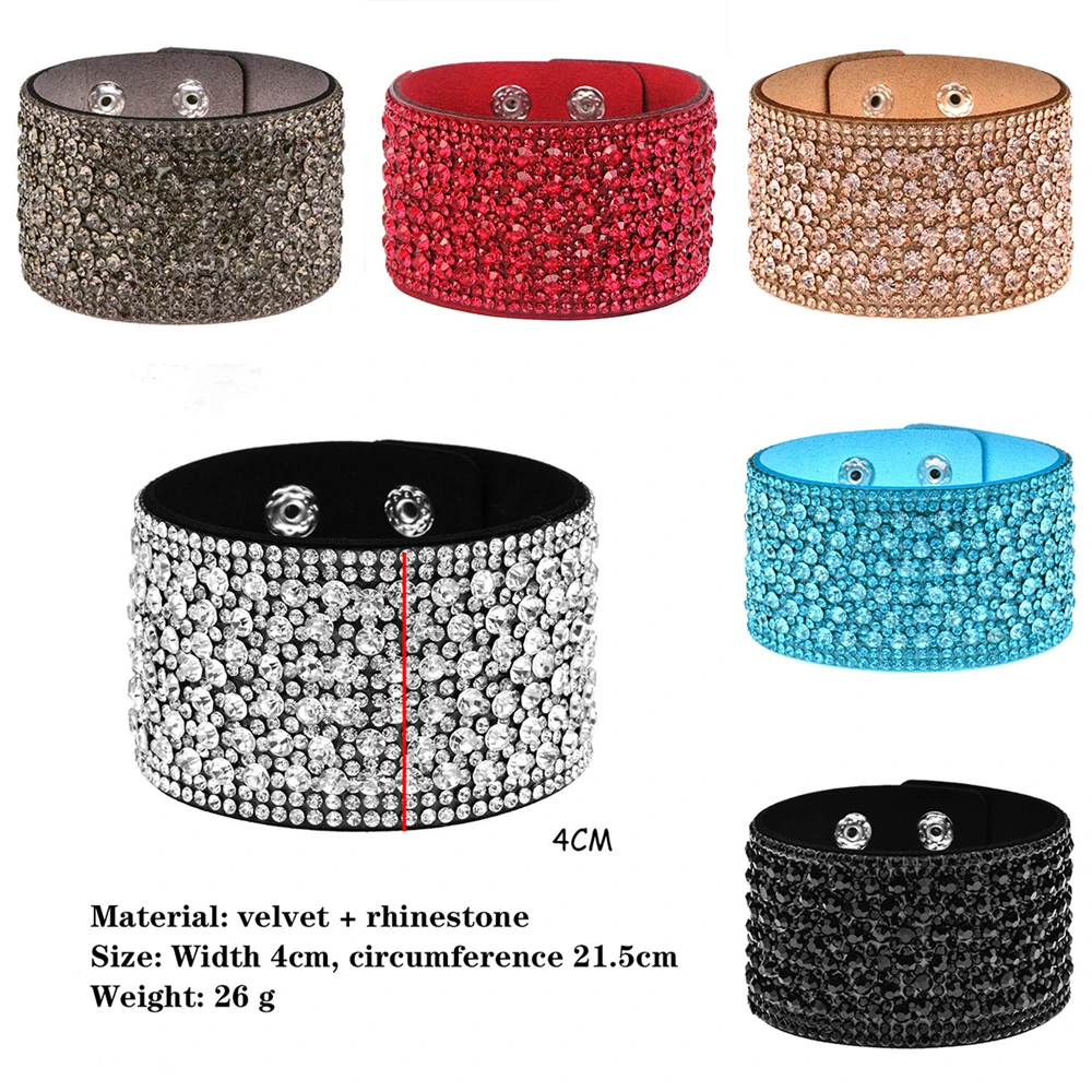 WYBU New Wide Bracelet for Women Fashion Flannelette Hot Diamond Inset Diamond Button Shiny Bracelet Charm Jewelry Women Gift
WYBU New Wide Bracelet for Women Fashion Flannelette Hot Diamond Inset Diamond Button Shiny Bracelet Charm Jewelry Women Gift