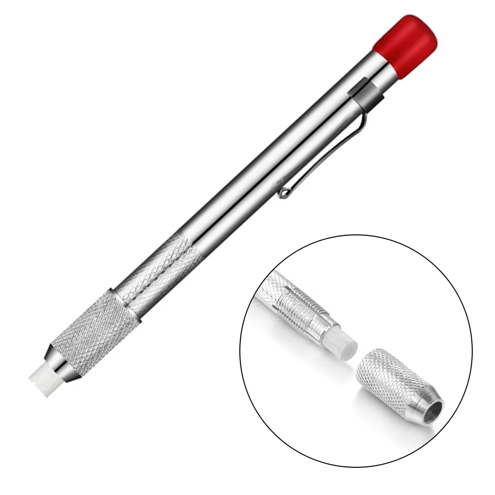 Stainless Steel Slate Pencil Round Soapstone Holder Marker Silver Refillable Slate Pens 130*10mm Carpentry Welding Tool
Stainless Steel Slate Pencil Round Soapstone Holder Marker Silver Refillable Slate Pens 130*10mm Carpentry Welding Tool