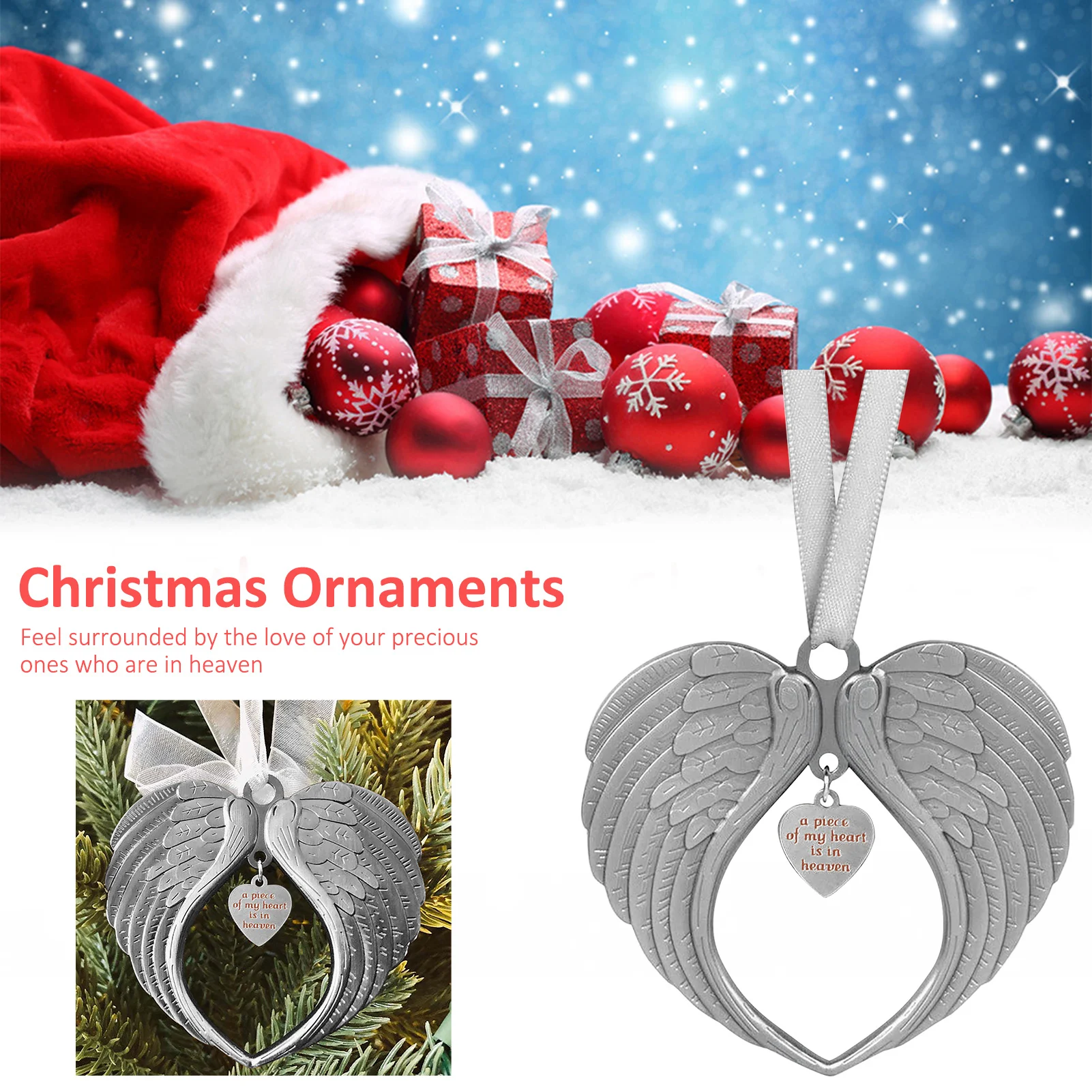 Photo Frame Pendant Angel wings and heart-shaped Valentines Day Christmas Party Holiday Party Props Christmas Tree Ornaments 
Photo Frame Pendant Angel wings and heart-shaped Valentines Day Christmas Party Holiday Party Props Christmas Tree Ornaments