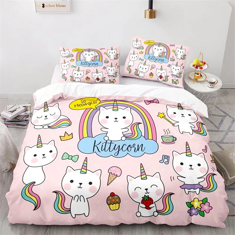 Kids Unicorn Duvet Cover Twin Cartoon Magical Animal Bedding Set Microfiber Cute Rainbow Cat Comforter Cover For Girls Teen Gift
Kids Unicorn Duvet Cover Twin Cartoon Magical Animal Bedding Set Microfiber Cute Rainbow Cat Comforter Cover For Girls Teen Gift