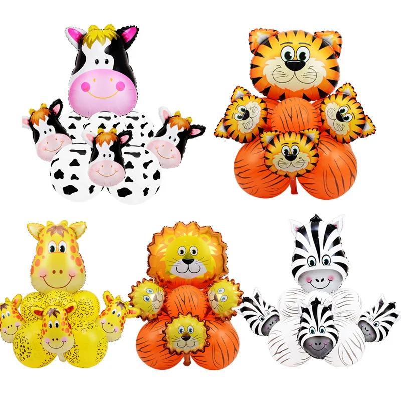 12 pcs/pack Animal Head Balloon Set Jungle Safari Ballon Bouquet Farm Cow Supplies Children Birthday Giraffe Inflatable Helium
12 pcs/pack Animal Head Balloon Set Jungle Safari Ballon Bouquet Farm Cow Supplies Children Birthday Giraffe Inflatable Helium