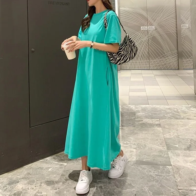 2023 New Summer Loose Relaxed Simple Round Neck Short Sleeve Pocket Fashion Art Oversize Solid Color Women's and Naked Dress
2023 New Summer Loose Relaxed Simple Round Neck Short Sleeve Pocket Fashion Art Oversize Solid Color Women's and Naked Dress