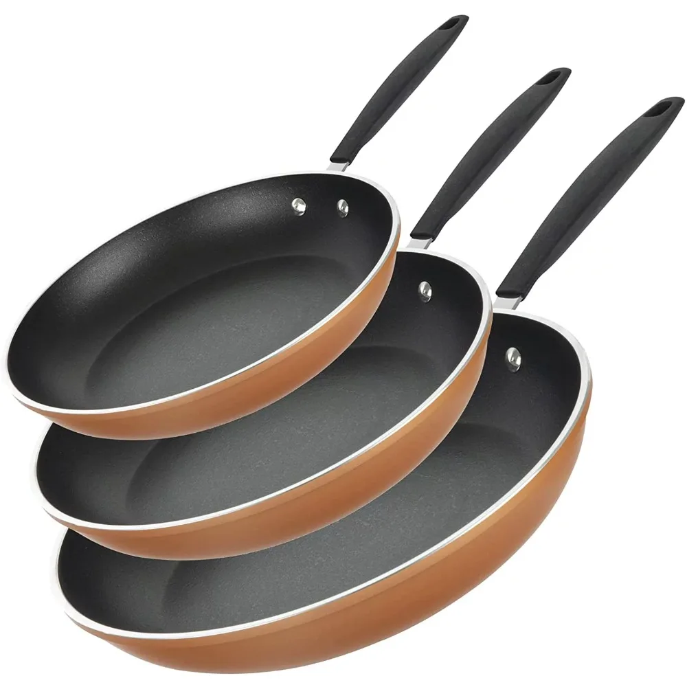 Diamond 3-Piece Copper Cast Frying Pan Set, Nonstick Cookware Non Stick Pot Set Cooking Food
Diamond 3-Piece Copper Cast Frying Pan Set, Nonstick Cookware Non Stick Pot Set Cooking Food