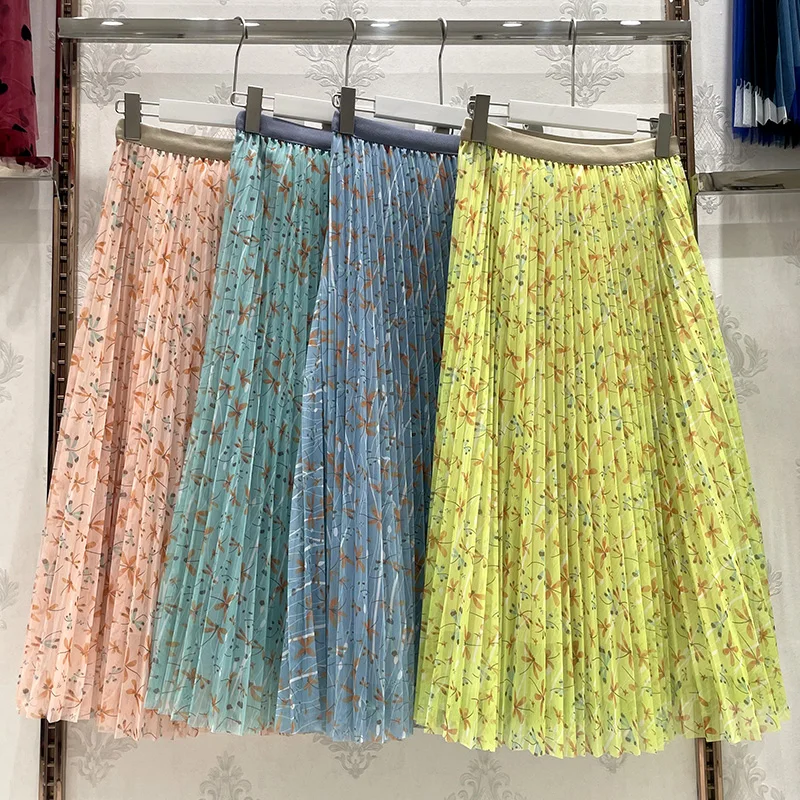 Dragonfly Printed Long Tulle Pleated Skirt Spring Summer Sweet A-line Long Mesh Gauze Skirt
Dragonfly Printed Long Tulle Pleated Skirt Spring Summer Sweet A-line Long Mesh Gauze Skirt
