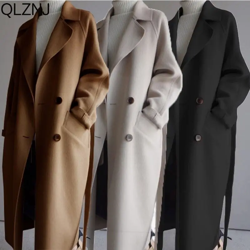 Long Trench Coats Women Wool Blended Jacke 2022 Luxury Winter Clothes Ladies Beige Elegant Korean Fashion Black Jacket with Belt
Long Trench Coats Women Wool Blended Jacke 2022 Luxury Winter Clothes Ladies Beige Elegant Korean Fashion Black Jacket with Belt
