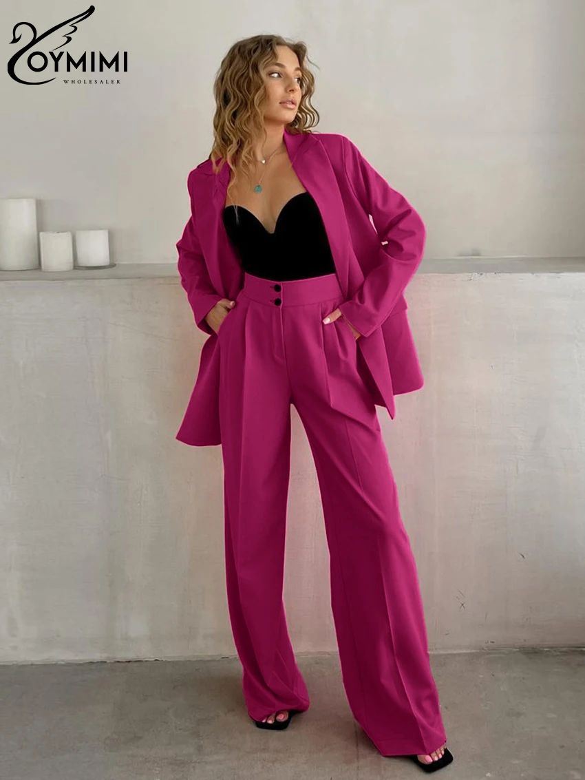 Oymimi Fashion Loose Pink 2 Piece Sets Women Outfit 2023 Elegant Long Sleeve Blazers With High Waist Wide Trousers Suits Female
Oymimi Fashion Loose Pink 2 Piece Sets Women Outfit 2023 Elegant Long Sleeve Blazers With High Waist Wide Trousers Suits Female